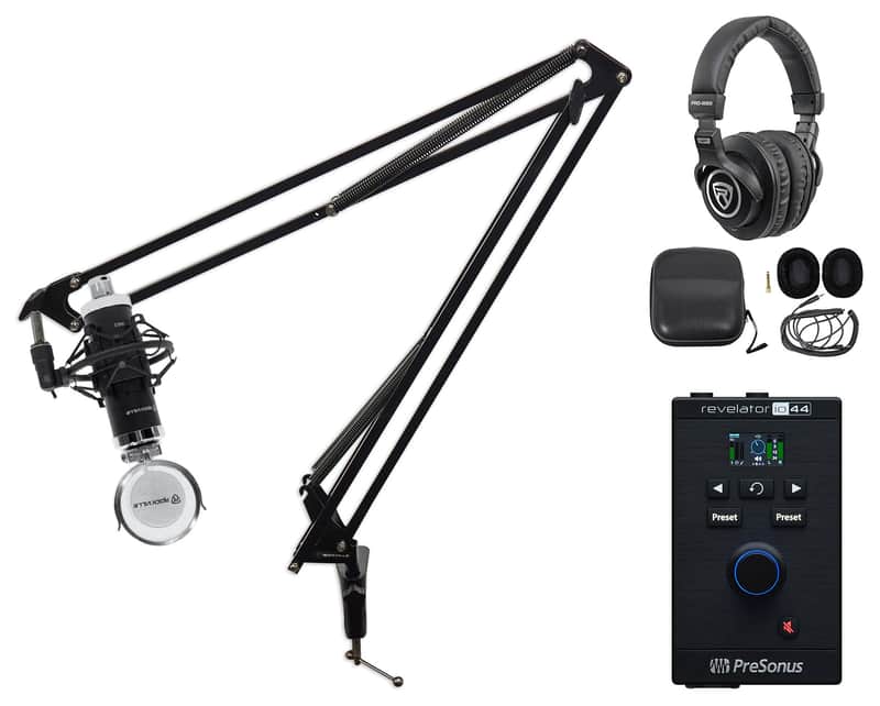 Presonus Revelator 1-Person Podcast Podcasting Kit Interface+Mic+Headphones+Boom image 1