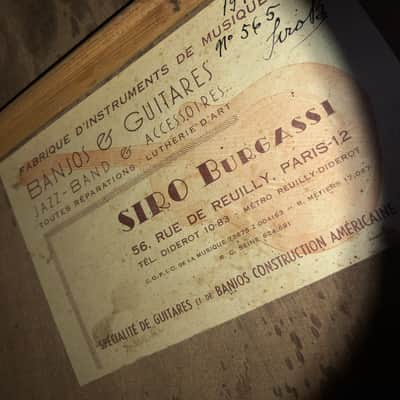 One of a kind French Jazz manouche left handed Siro Burgassi Grand model from 1945 Paris image 3