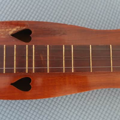 Vintage 1970s The Dulcimer Factory DF STAMP Birch Mahogany 4-String Heart Motif Mountain Dulcimer Walnut Heart Sound Hole K image 4