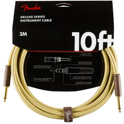 Fender Deluxe Series Instrument Cable, Straight/Straight, 10', Tweed image 3