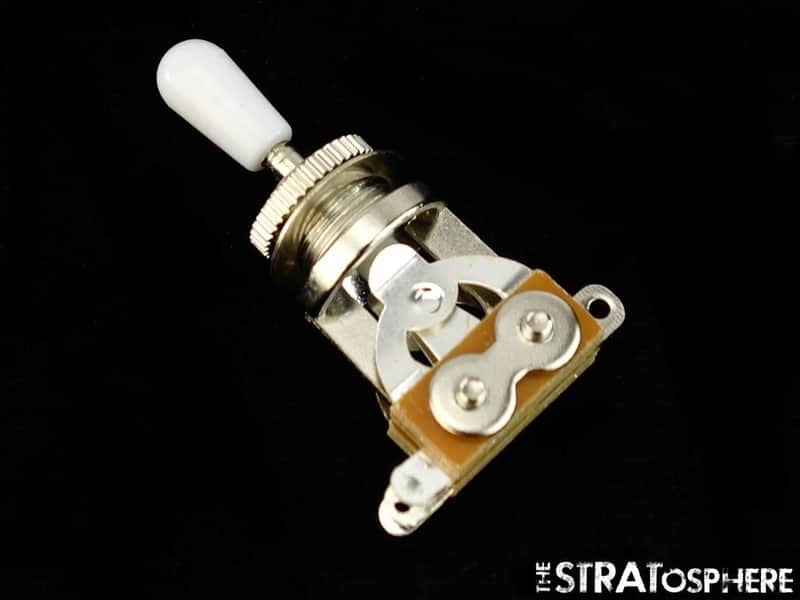 *NEW 3 Position Toggle Switch for Epiphone Les Paul Guitars Chrome, White Tip image 1