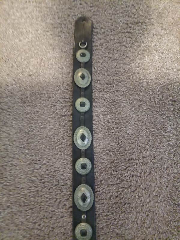 Handmade Thick Leather Guitar Strap 2000's Possibly 90's. - Black image 1