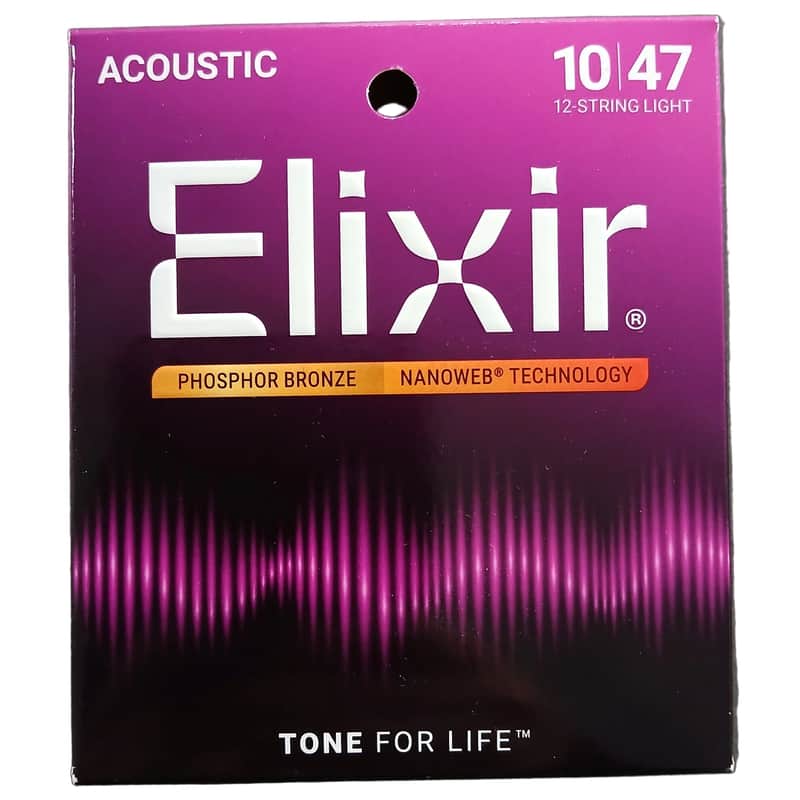 Elixir 12-String Acoustic Guitar String Set NANOWEB Coating 10-47 E16152 image 1