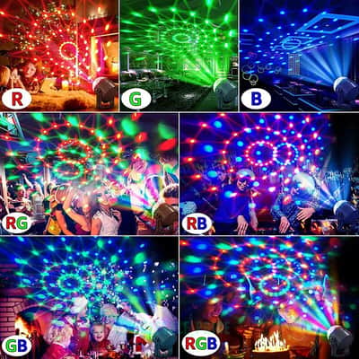 Luces Led Para Dj Luz Fiestas 7 Colores Bar Disco Bola De Discoteca image 3