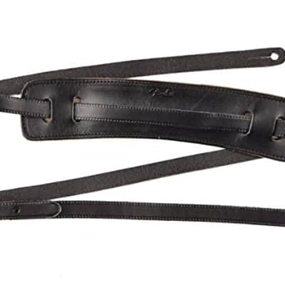 Genuine Fender Deluxe Vintage Adjustable Leather Guitar Strap - Black