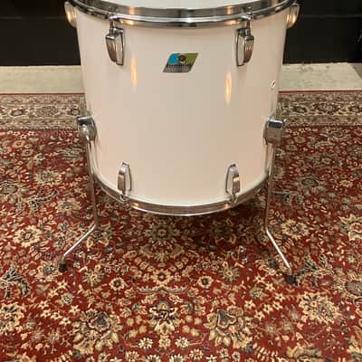 Vintage Ludwig 16x16 Floor Tom White Cortex 6-Ply Blue/Olive Badge USA 1970s/80s image 1
