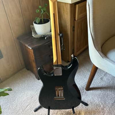 Fender Standard Stratocaster Black Solid Body Electric Guitar 2017 - Gloss Polyester image 9