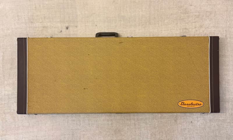 1999 Danelectro Tweed Hardshell Case + Key Yellow Plush Interior Out of Production Fits U1 / U2 / U3 / DC Models & More image 1