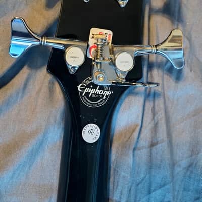 Epiphone Embassy Bass Graphite Black – Upgraded Gotoh Tuners + Hipshot D-Tuner image 9