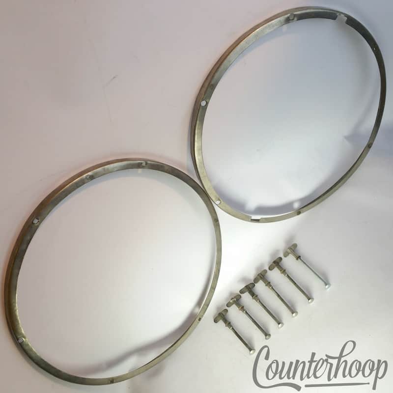 Leedy 13" 6Lug Tango Brass Snare Drum Rims/Hoops +Single-Tension T-Rods/Lugs NOB image 1