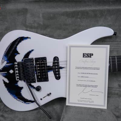 ESP Custom Shop M-II HSS Snow White with Queensryche Triryche Empire Logo 2026 w/OHSC image 9