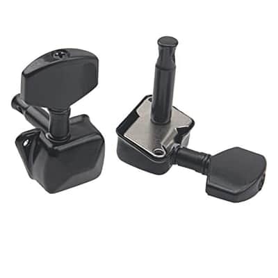 6 Semiclosed String Tuning Pegs Tuning Keys Machine Heads Tuners 3L3R Compatible with Epiphone Les Paul Style Electric Guitar or Acoustic Guitar (Black) image 4