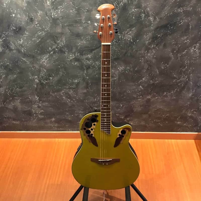 Ovation Applause AE248 Yellow Gloss Finish Acoustic Electric | Reverb