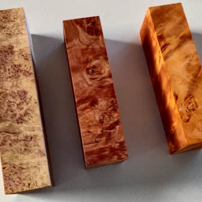 Afzelia Burl / Amboyna Burl and Maple Burl blank - Wood Lumber Blank DIY Material for Musical Instruments Tools image 6