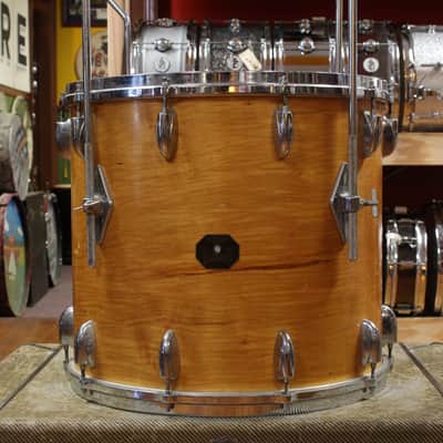 1970s Gretsch Stop Sign Badge Floor Tom in High Gloss Natural Maple 16x18 image 2