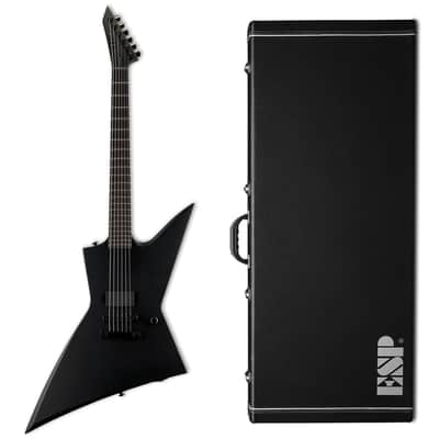 ESP LTD EX Black Metal Black Satin Electric Guitar + ESP EX Hard Case - B-Stock image 1