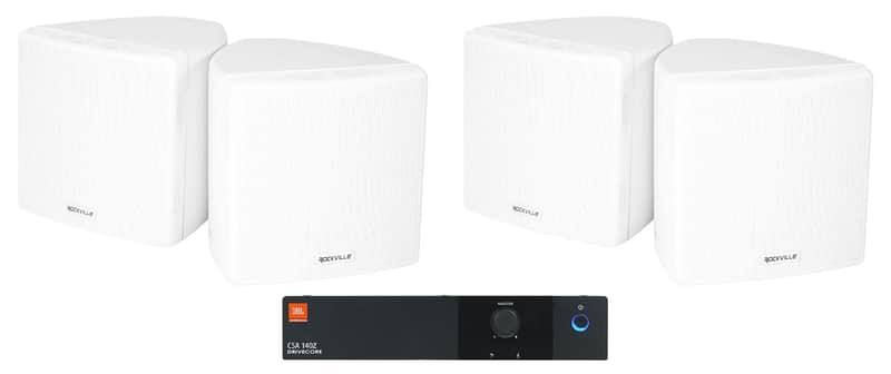 JBL CSA 140Z Commercial 70v Amplifier Amp+(4) 3.5" White Cube Speakers CSA140Z image 1