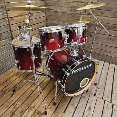 Drum Kit Ludwig Accent CS Custom Elite, Red Burst Complete USED! RKLAC050226 image 3
