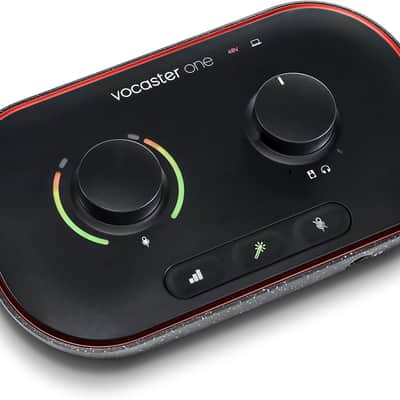 Focusrite Vocaster One — Podcasting Interface for Recording as a Solo Creator. Use Auto Gain, Enhance, and Mute for Easy Podcasting. Small, Lightweight, and Powered by Computer image 1