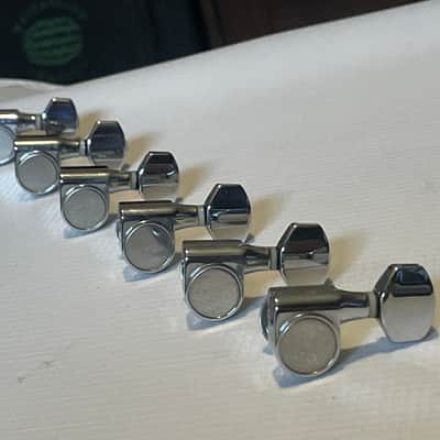 2000's Korean Era Ibanez RG & S Series Chrome Dual Pin Tuning Pegs Tuners 6 In LIne image 1