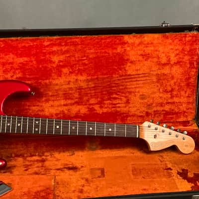 Vintage 1966 Fender Strat – Rare Candy Apple Red – All Original, Excellent+ image 3