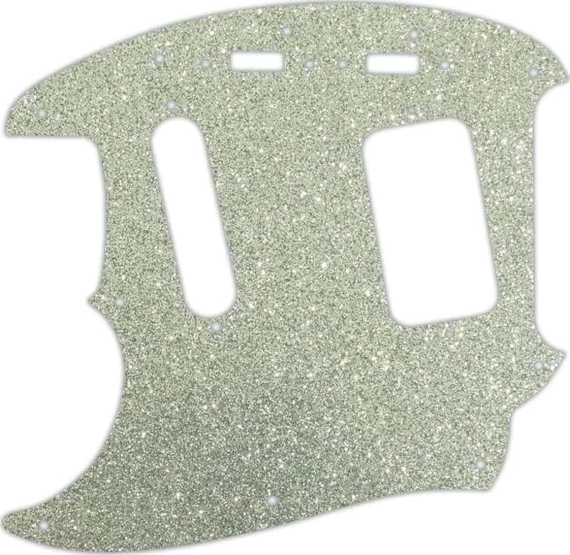 WD Custom Pickguard For Left Hand Fender 1990's Jag-Stang #60SS Silver Sparkle image 1