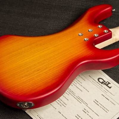 G&L SB-2 Left-Handed Cherry Burst Frost 2024 Electric Bass w/Gig Bag image 5