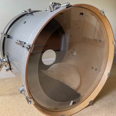 PDP Concept Maple 8-Piece Shell Pack - Silver to Black Sparkle Fade (Upgraded Double Kick Drum Setup) image 3