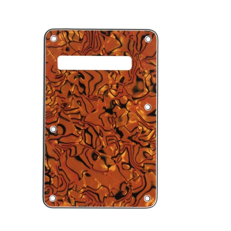 Strat Stratocaster Electric Guitar Back Plate Trem Tremolo cover USA MEX FIT - Orange Abstract image 1