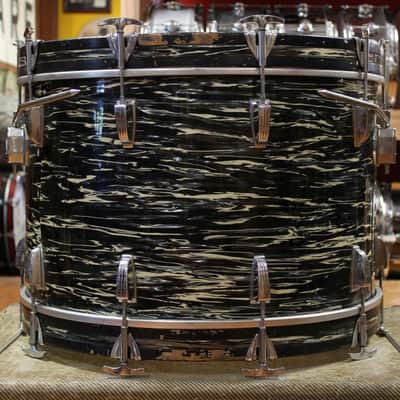 1969 Ludwig Hollywood in Black Oyster Pearl 14x22 8x12 9x13 16x16 image 5