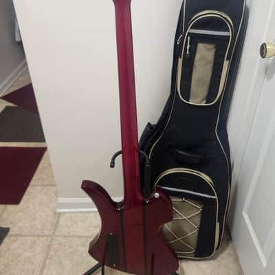 B.C. Rich Mockingbird ST bass w/case neckthru flame maple red image 4