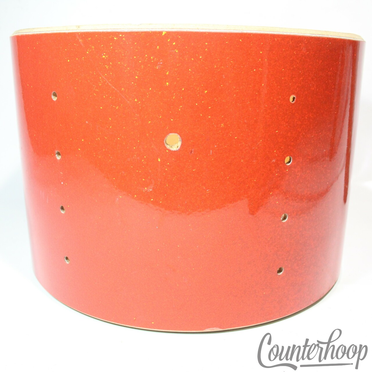 Ludwig 9x13"Tom Drum Shell Vintage 70s 3Ply Maple/Mahogany Red Glass Glitter USA — main photograph