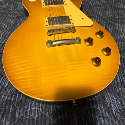 1980s Burny Super Grade LP Japan flame top 1989 Made in Japan - Lemon drop 1959 image 1