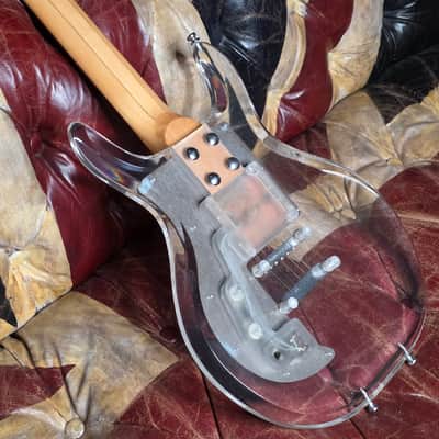 Aria Dan Armstrong SK Skeleton Original Vintage Early 70s Acrylic Lucite Plexiglass DC Gibson Open-Book Headstock Electric Guitar RARE Tune-o-Matic model MIJ Japan Matsumoku image 4