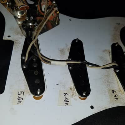 1956 Original Vintage Fender Stratocaster Pickups Set pre-CBS mid-50's w/Covers & Reissue Pickguard! image 4