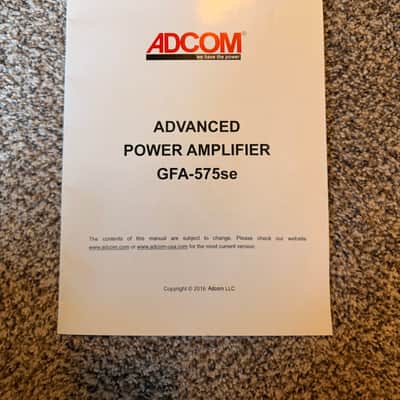 Adcom GFA-575SE Amplifier w/ Original Box & Owners Manual image 4