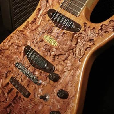 Blueberry Handmade Electric Guitar Hindu Motif with Seymour Duncan Pickups image 8