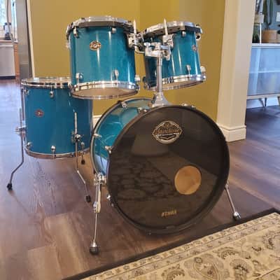 Tama Starclassic Performer Drums 1990s - Gravure Marine Blue image 2