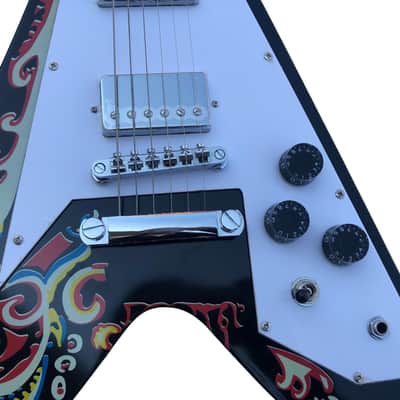 Custom Finish Top Flying V Style Guitar, Mahogany Body, Maple Neck, 22 Frets Fingerboard image 7