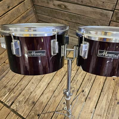 Maxwin Vintage Tom Set With Stand, Burgundy Red USED! RKWNN120326 image 2