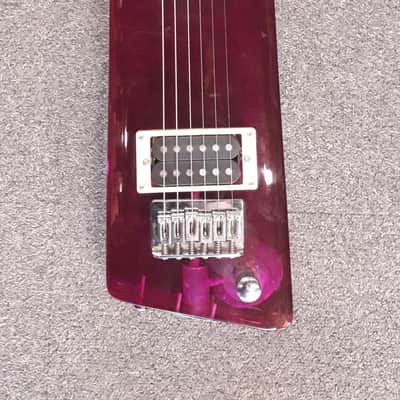 WESLEY travel electric guitar, trans-purple perspex body, used, good condition trans purple image 2