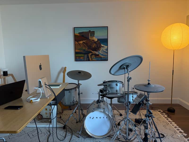 EFNOTE 5 Electronic Drum Set, White Sparkle - Excellent image 1