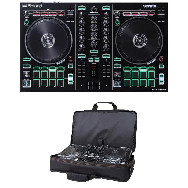 Roland DJ-202 4-deck Serato DJ Controller with Drum Machine with Bag image 1