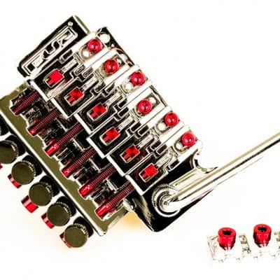 FU-Tone Titanium Saddle Insert For Locking Tremolo Trans Red - 6 String Set - Made In USA! image 2