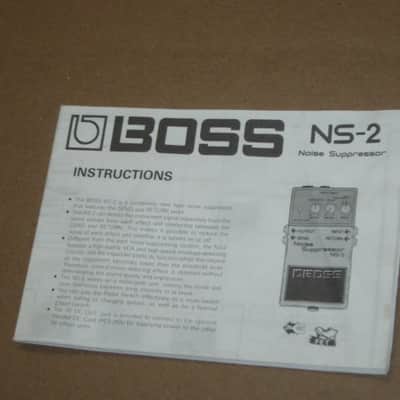 Boss original INSTRUCTIONS for GE-7, CS-3, and NS-2 (NO pedals, NO boxes, NO other items) 2010s (copyright years, 2010, 2015, and 2016) - white matte paper - black print, black graphic image 18