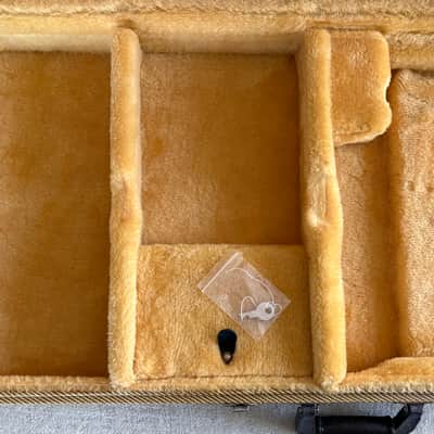 1999 Danelectro Tweed Hardshell Case + Key Yellow Plush Interior Out of Production Fits U1 / U2 / U3 / DC Models & More image 15