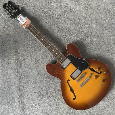 Tobacco Burst Xavier Semi Hollow Jazz Guitar, Maple Body and Neck, Rosewood Fingerboard image 14