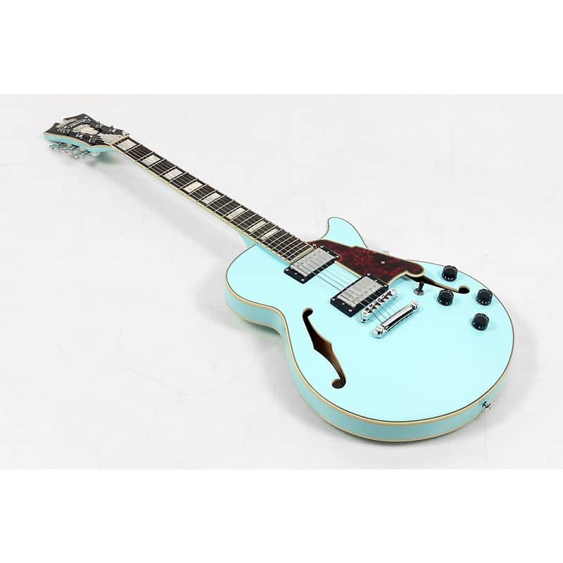 D'Angelico Premier Series SS Semi-Hollow Electric Guitar Regular Sky Blue image 1