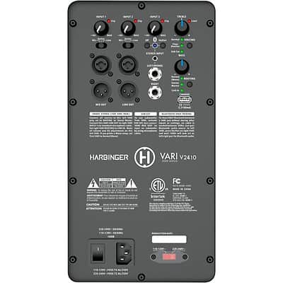 Harbinger  VARI V2410 Powered 10" 2-Way Loudspeaker With Bluetooth, DSP and Smart Stereo 2024 - BLACK image 3