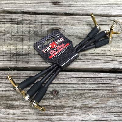 Pig Hog PHLIL6BK Lil Pigs Vintage Patch Cables - 6" (3-Pack)